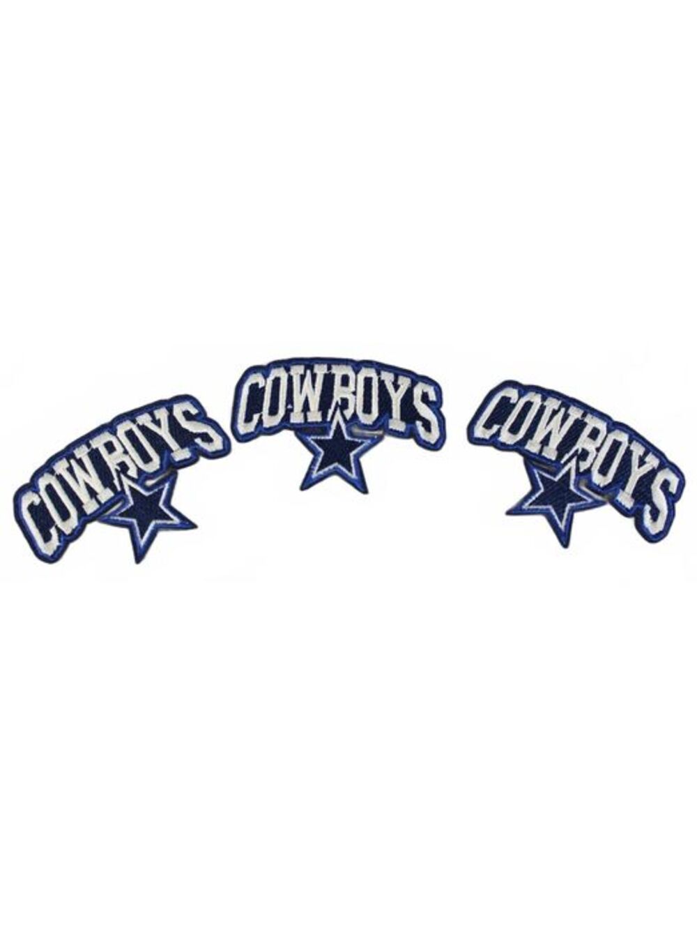 Dallas Cowboys Arched Wordmark Star Logo Patch Lot (3x)
